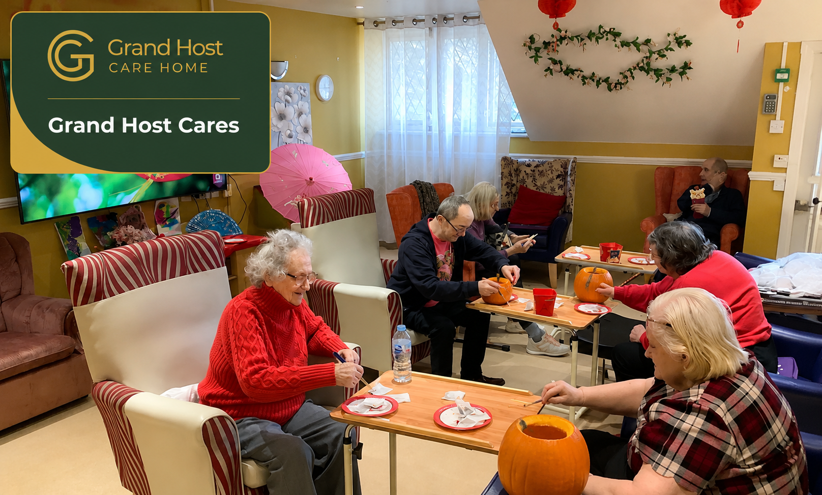 Residents painting and enjoying an activity afternoon